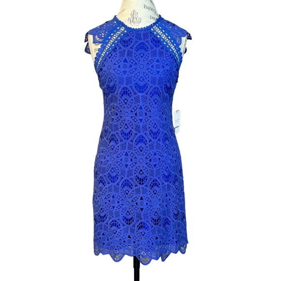 Laundry By Shelli Segal Dresses & Skirts - NEW $195 laundry by Shelli Segal geometric lace royal blue knee length dress s 2